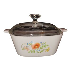 Vintage Corningware Wildflower P-43-B 2-3/4 Cup Casserole Dish w/Lid